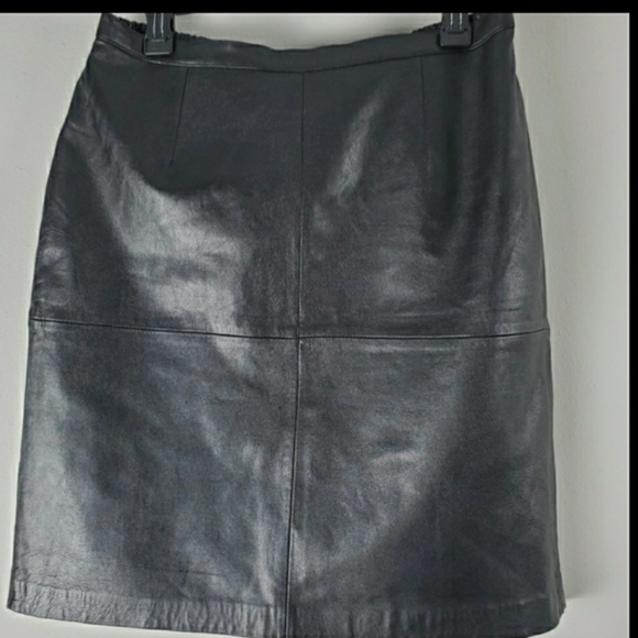 Jessica Holbrook Dresses & Skirts - Black genuine Leather Skirt